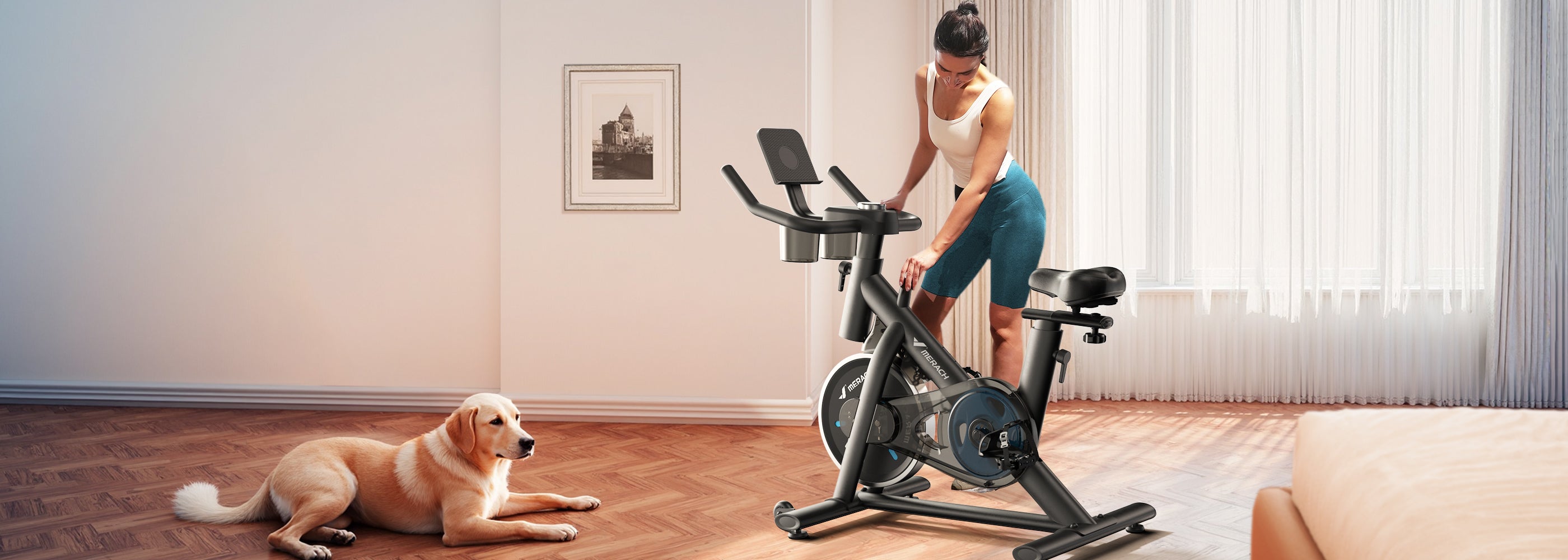 MERACH S26B1 Friction Exercise Bike – Adjustable Indoor Cycling Bike for Home Cardio Training