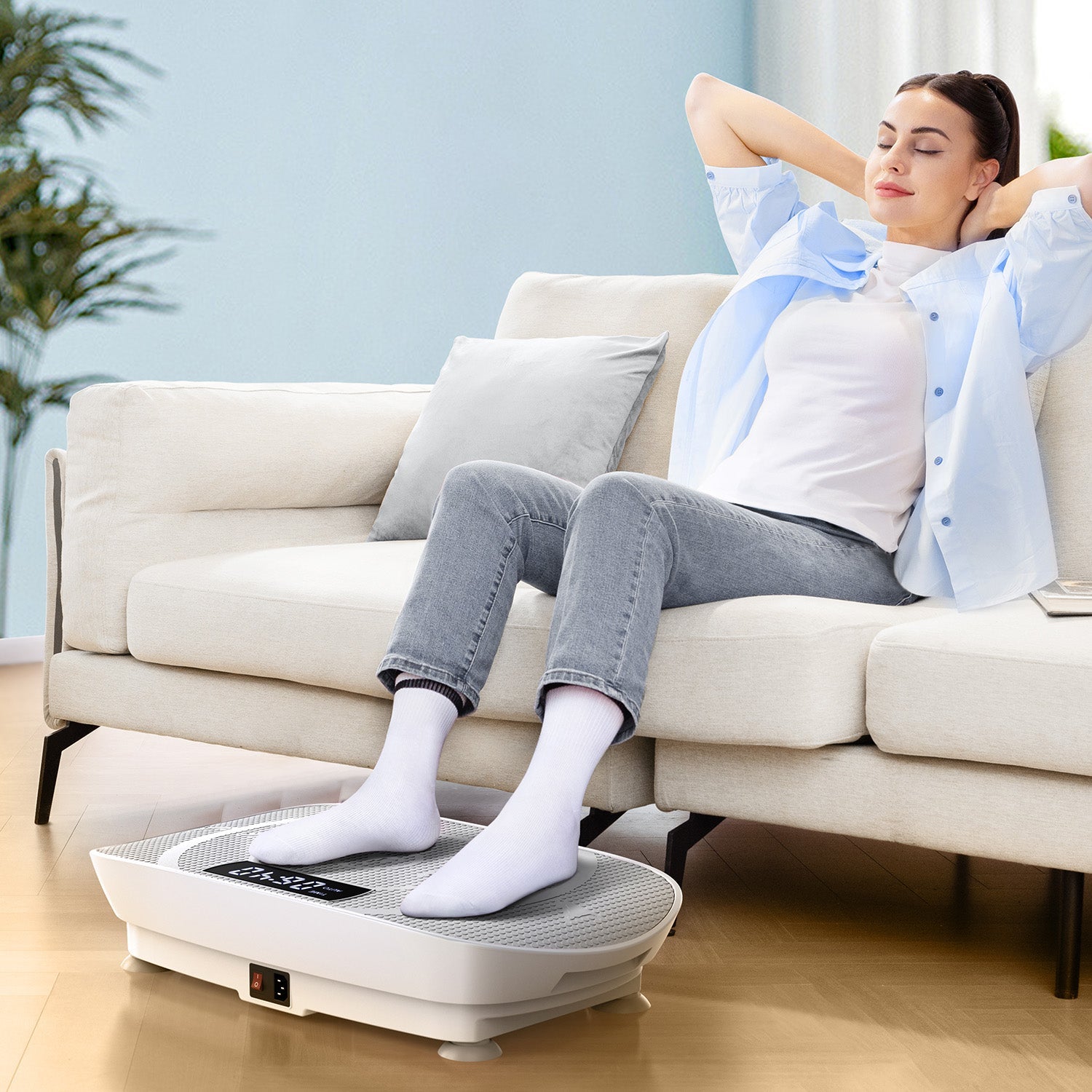MERACH 2398-White Whole Body Vibration Plate