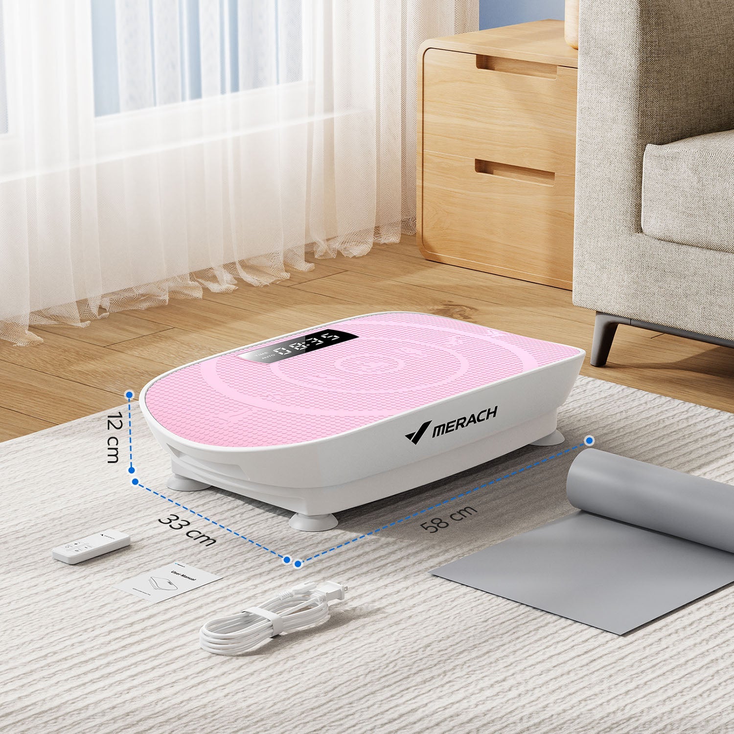 MERACH 2398-Pink Whole Body Vibration Plate