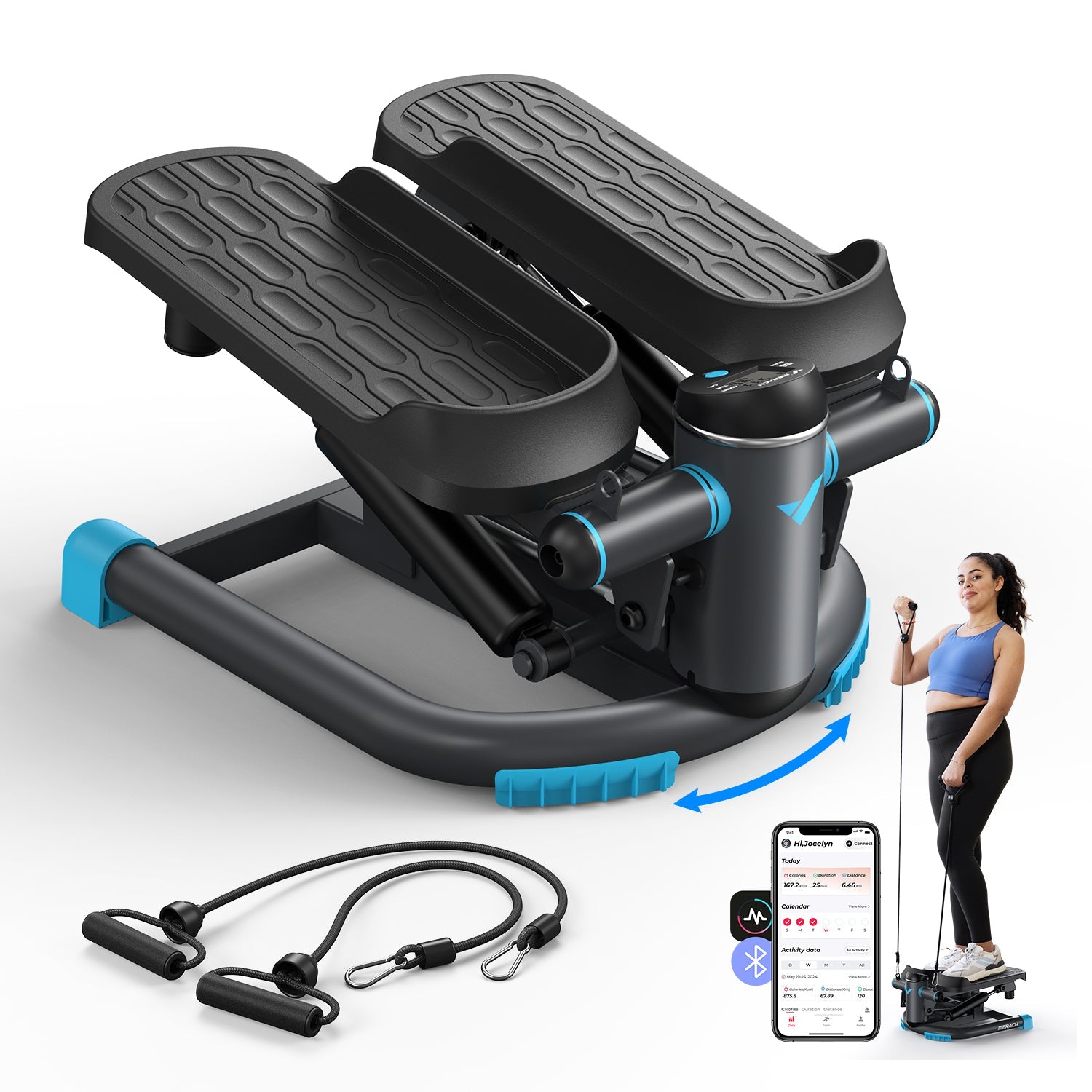 MERACH 2403B1 3-in-1 Mini Stair Steppers