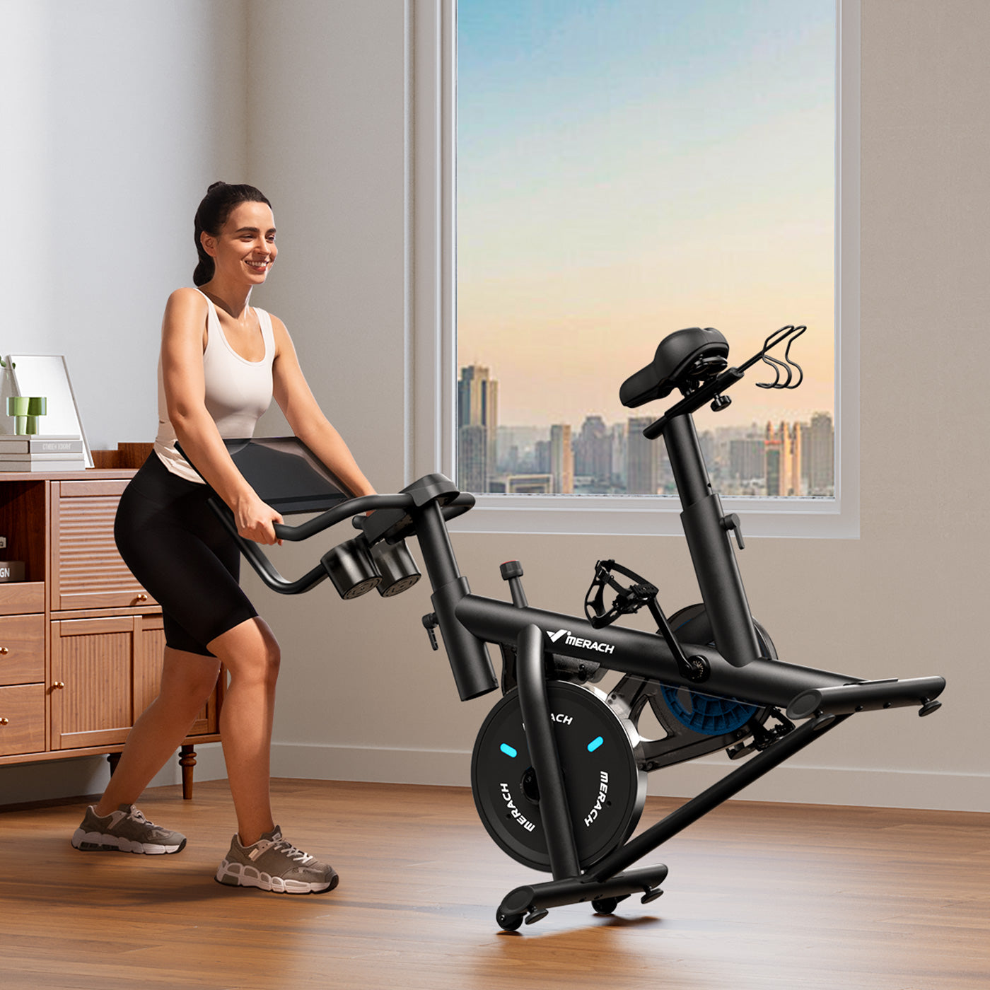 Merach S26B4 Magnetic Exercise Bike with HD Screen