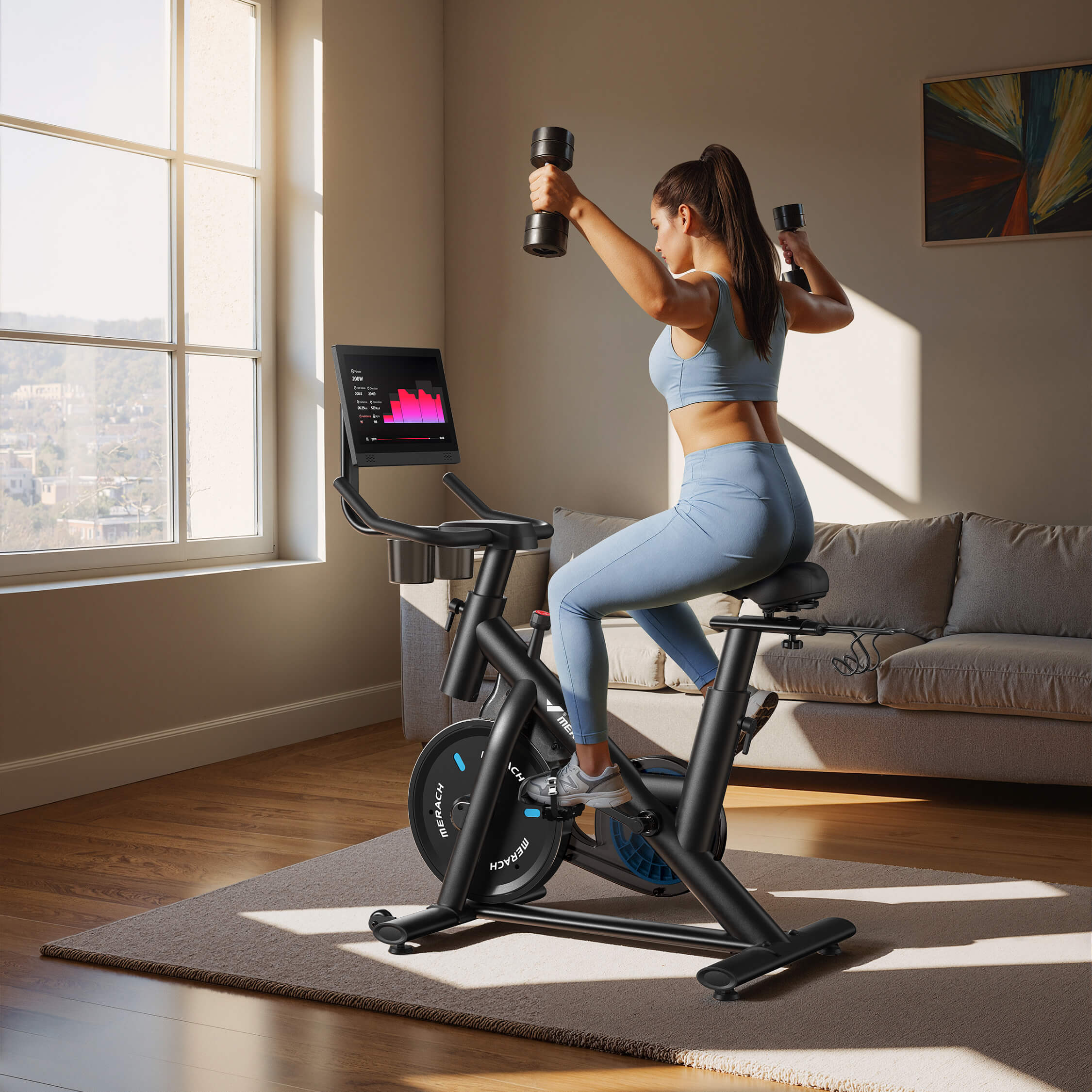 Merach S26B4 Magnetic Exercise Bike with HD Screen