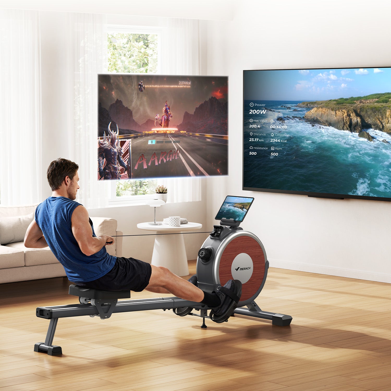 Merach Q1S Smart Magnetic Rowing Machine