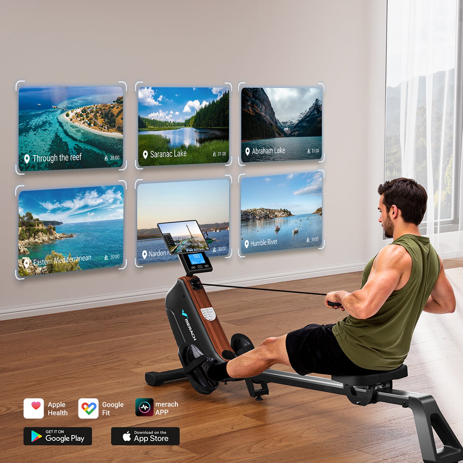 Merach R15 2.0 Self-Powered Electromagnetic Rowing Machine