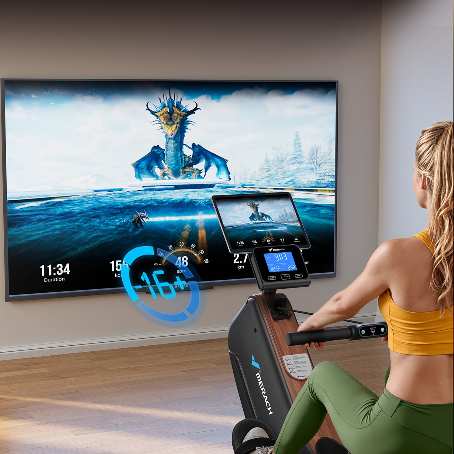 Merach R15 2.0 Self-Powered Electromagnetic Rowing Machine