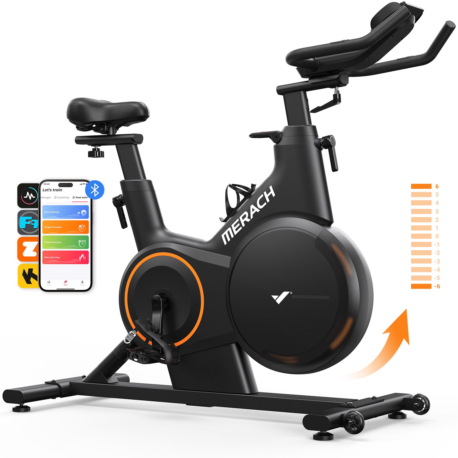 Merach S28B1 Exercise Bike with ±6° Incline Simulation