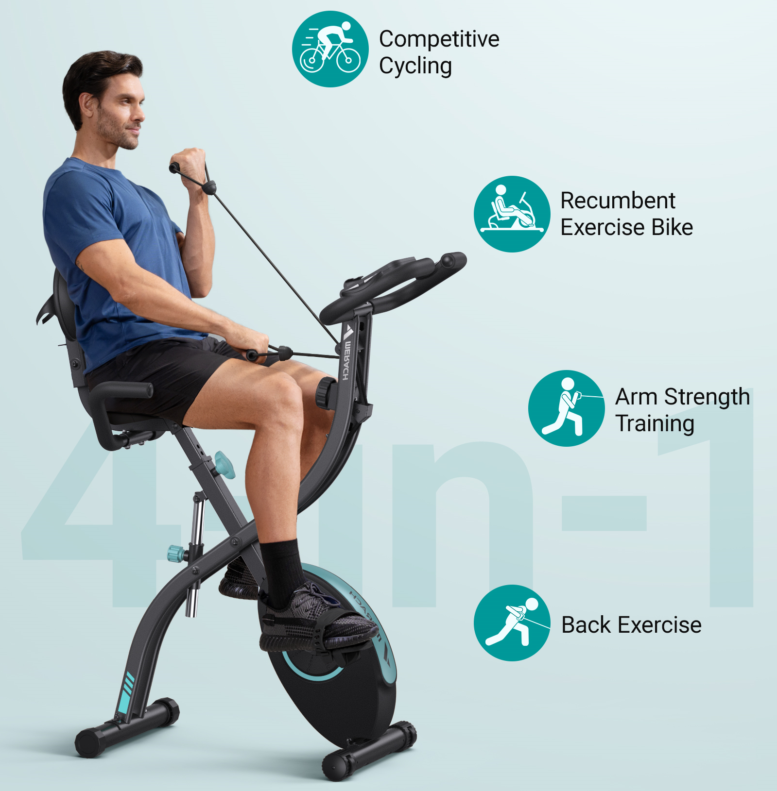 MERACH S15-Black 4-in-1 Exercise Bike