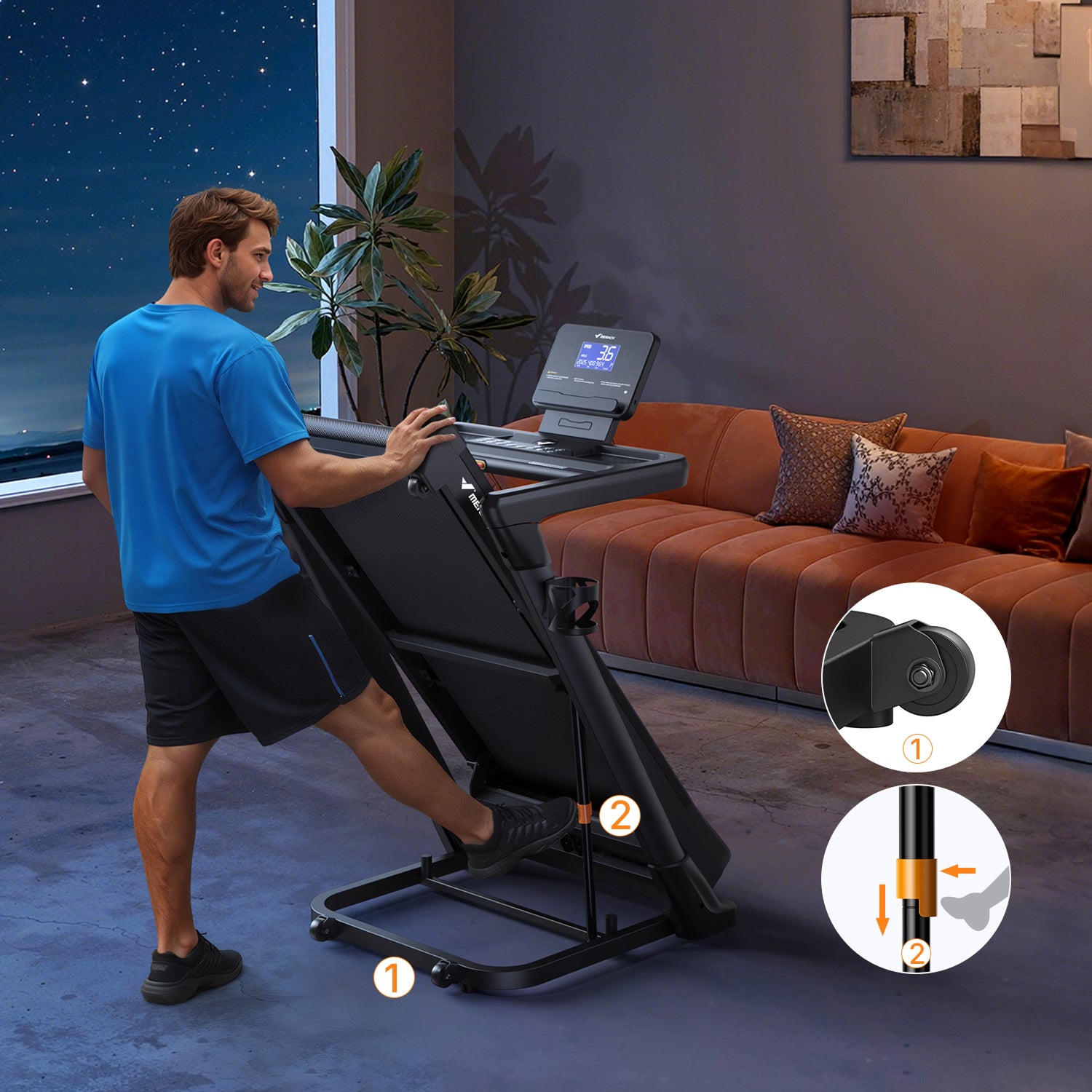 Merach T31B1 Treadmill with 18% Auto Incline