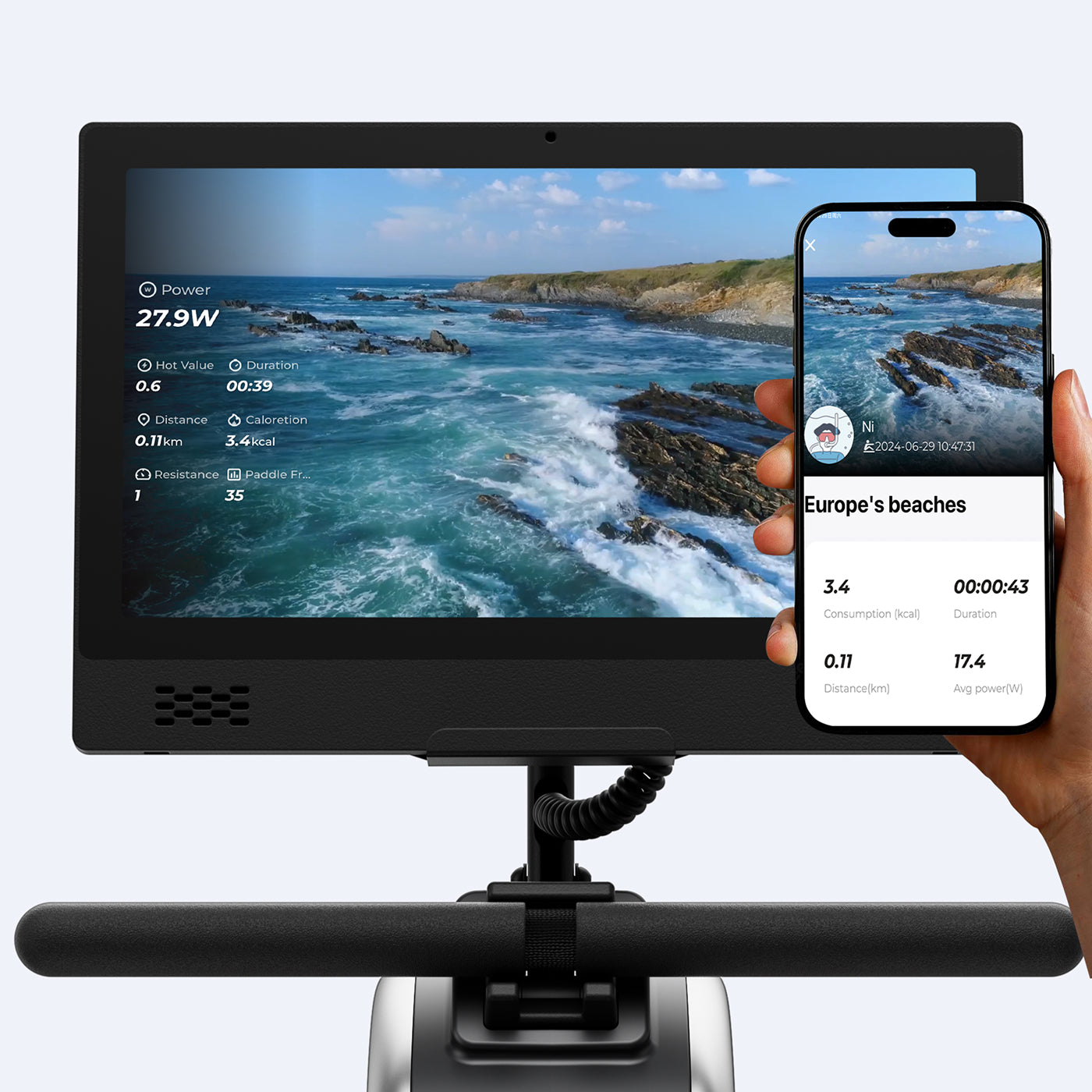 Merach Q1S 3.0 Magnetic Rower with 15.6” Large Screen