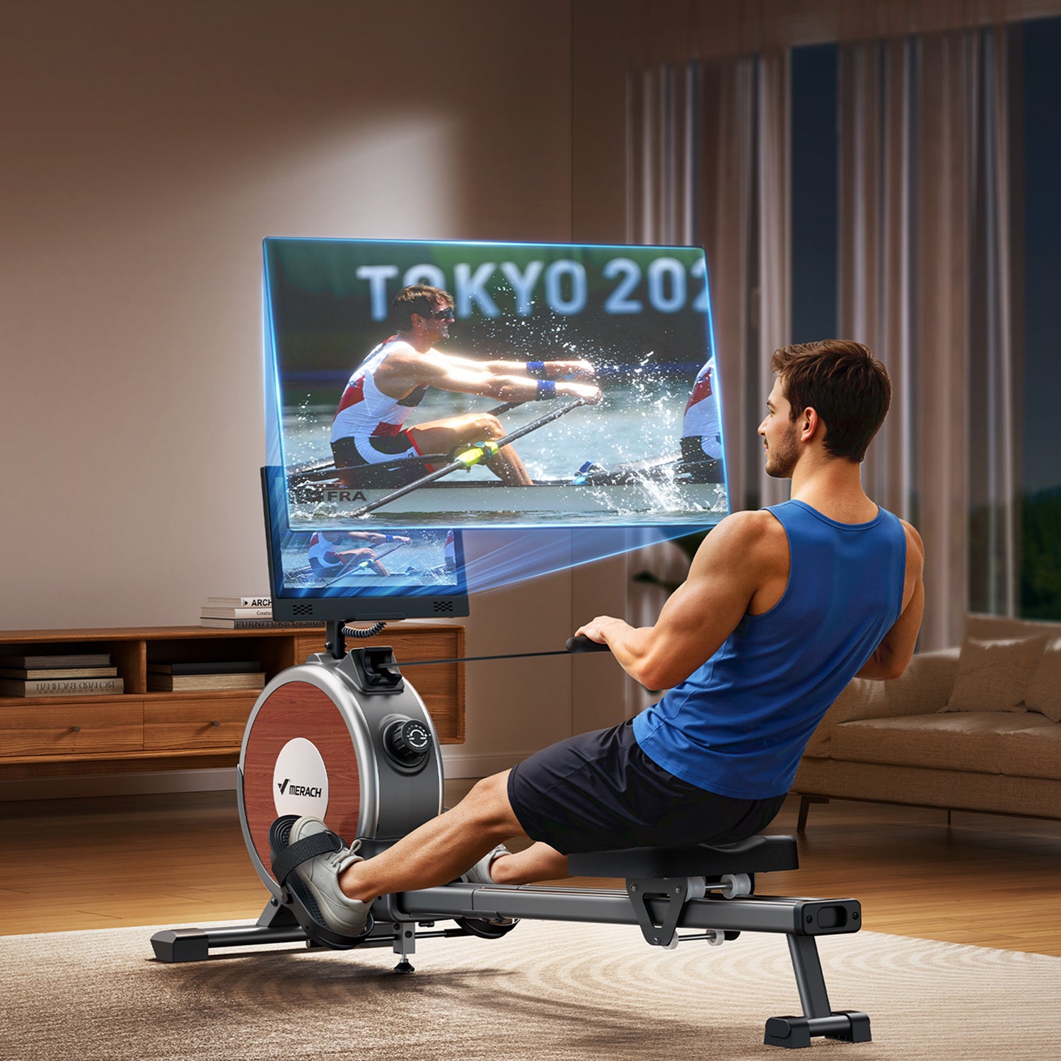 Merach Q1S 3.0 Magnetic Rower with 15.6” Large Screen