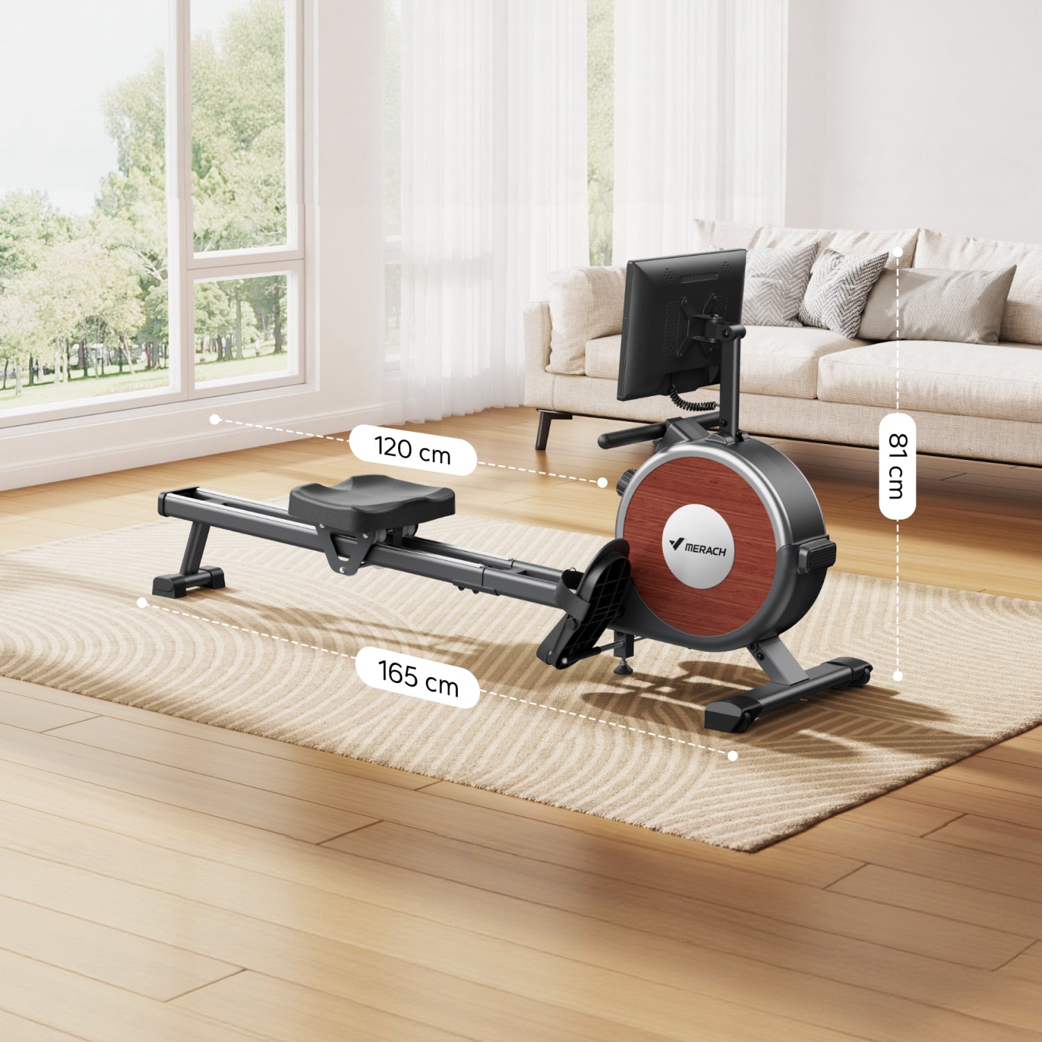 Merach Q1S 3.0 Magnetic Rower with 15.6” Large Screen