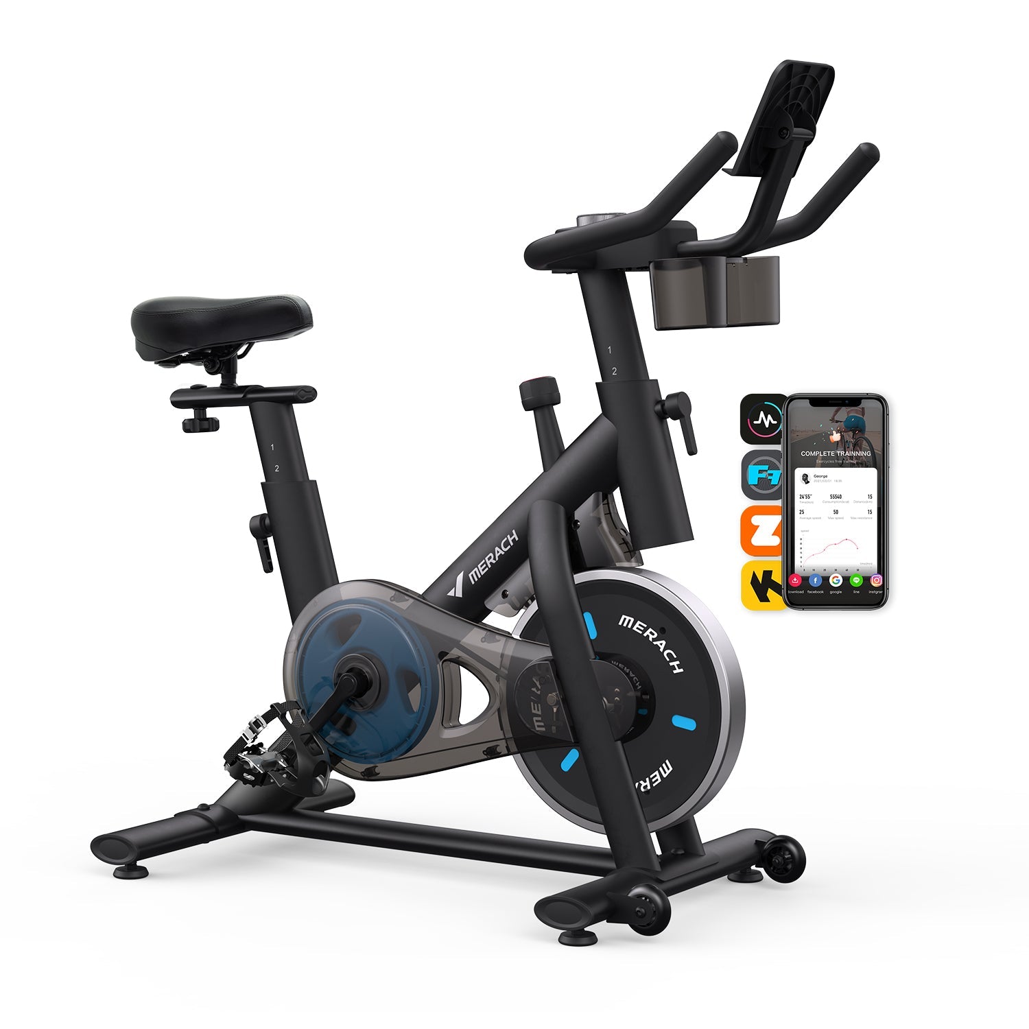 MERACH S26B1 Friction Exercise Bike with 4-way Seat