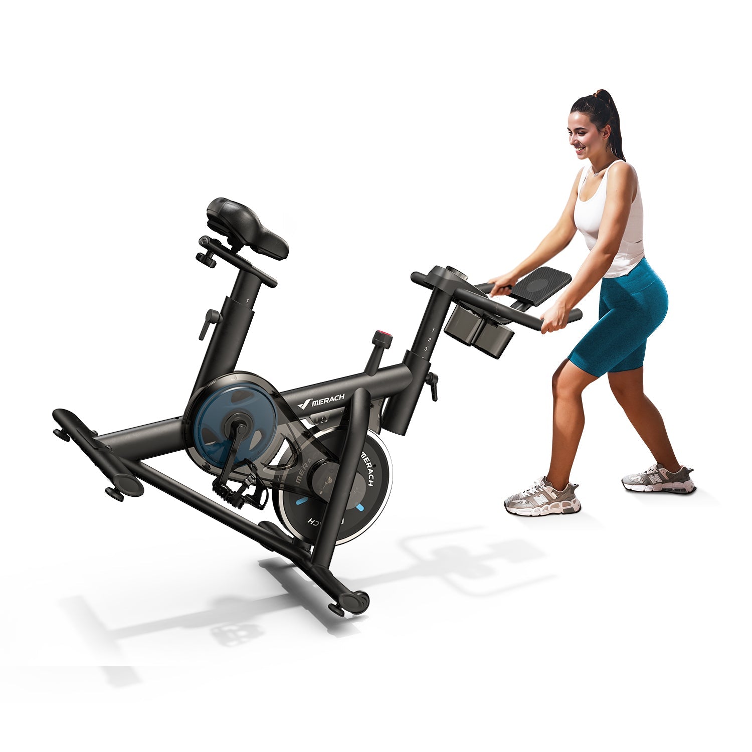 MERACH S26B1 Friction Exercise Bike with 4-way Seat