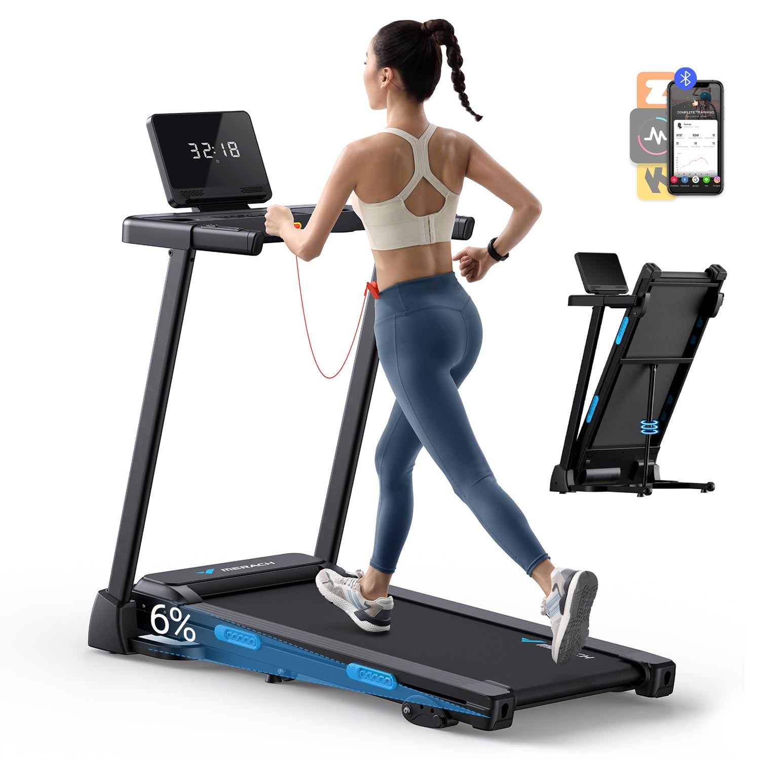 Merach T12B1 3-in-1 Treadmill with 6% Incline