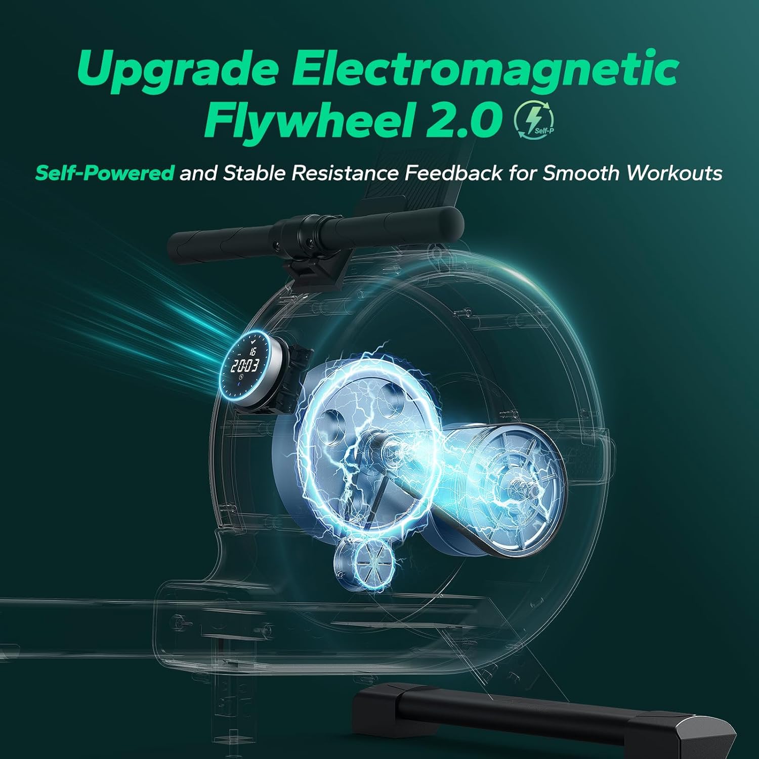 MERACH Q1S Pro 2.0 Self-Powered Smart Electromagnetic Rowing Machine