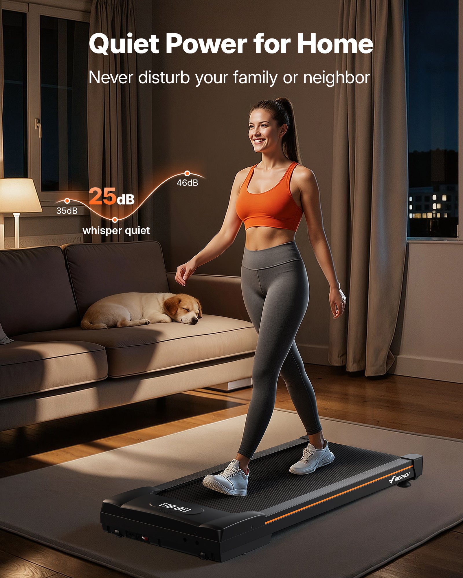 MERACH Walking Pad for Home Use with 10% Automatic Incline