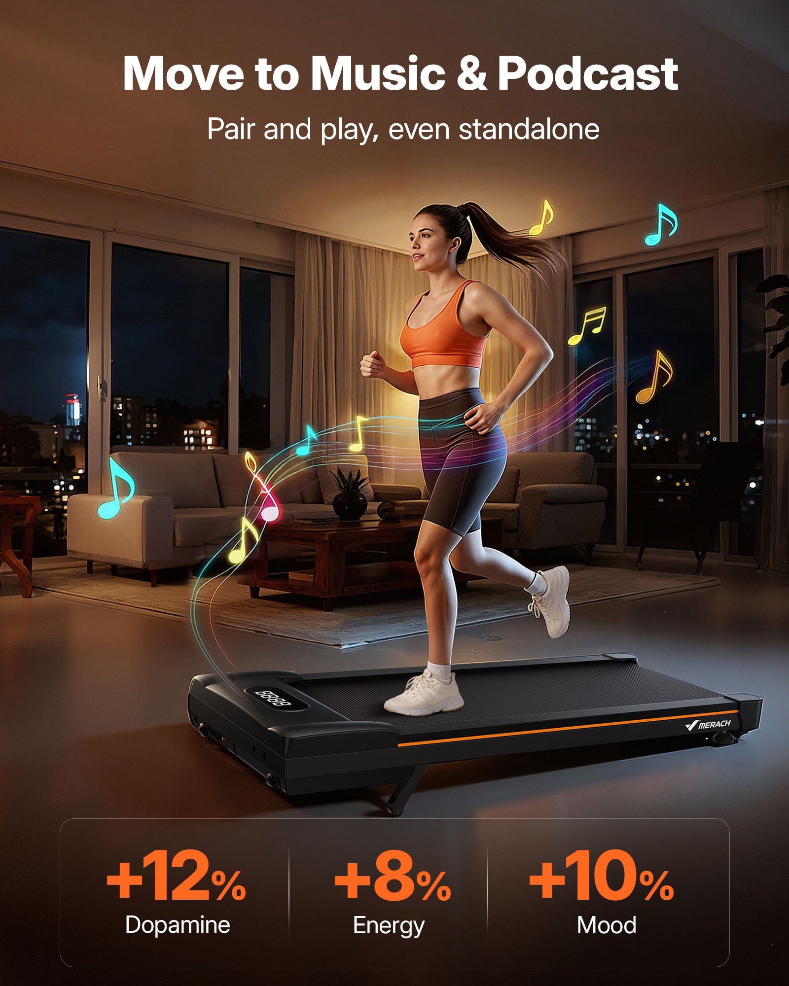 MERACH Walking Pad for Home Use with 10% Automatic Incline