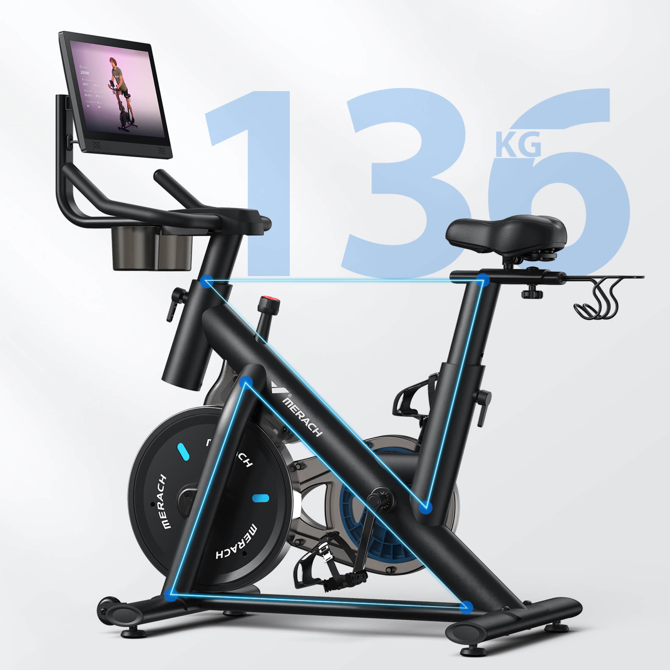 MERACH S26B4 Magnetic Exercise Bike with HD Screen