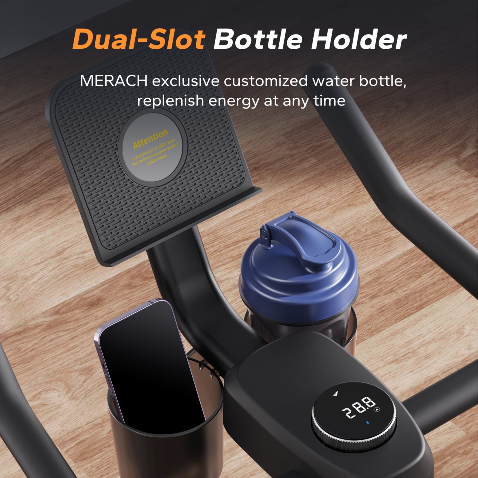 MERACH S26B2 Magnetic Bike with Dumbbell Rack
