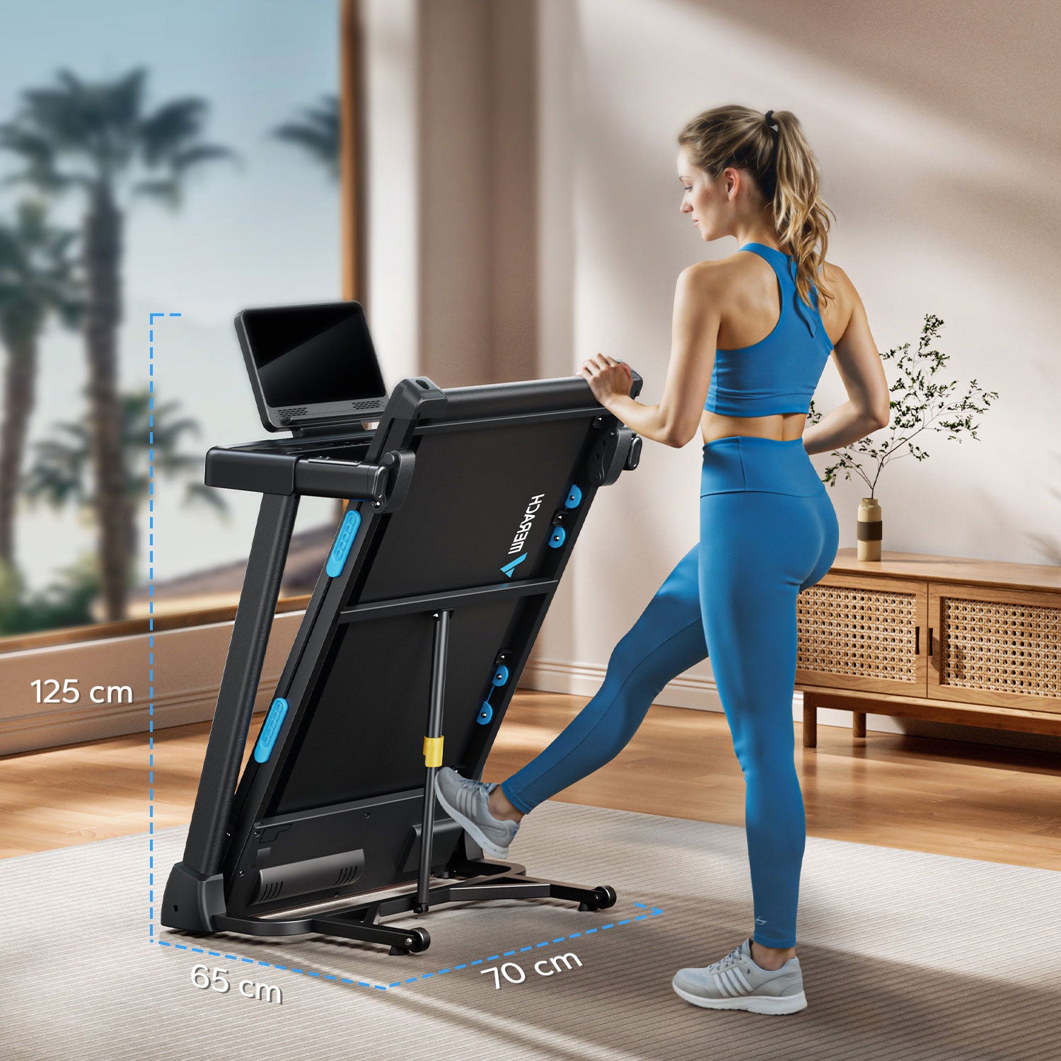 MERACH T12B2 Foldable Treadmill with 15% Auto Incline