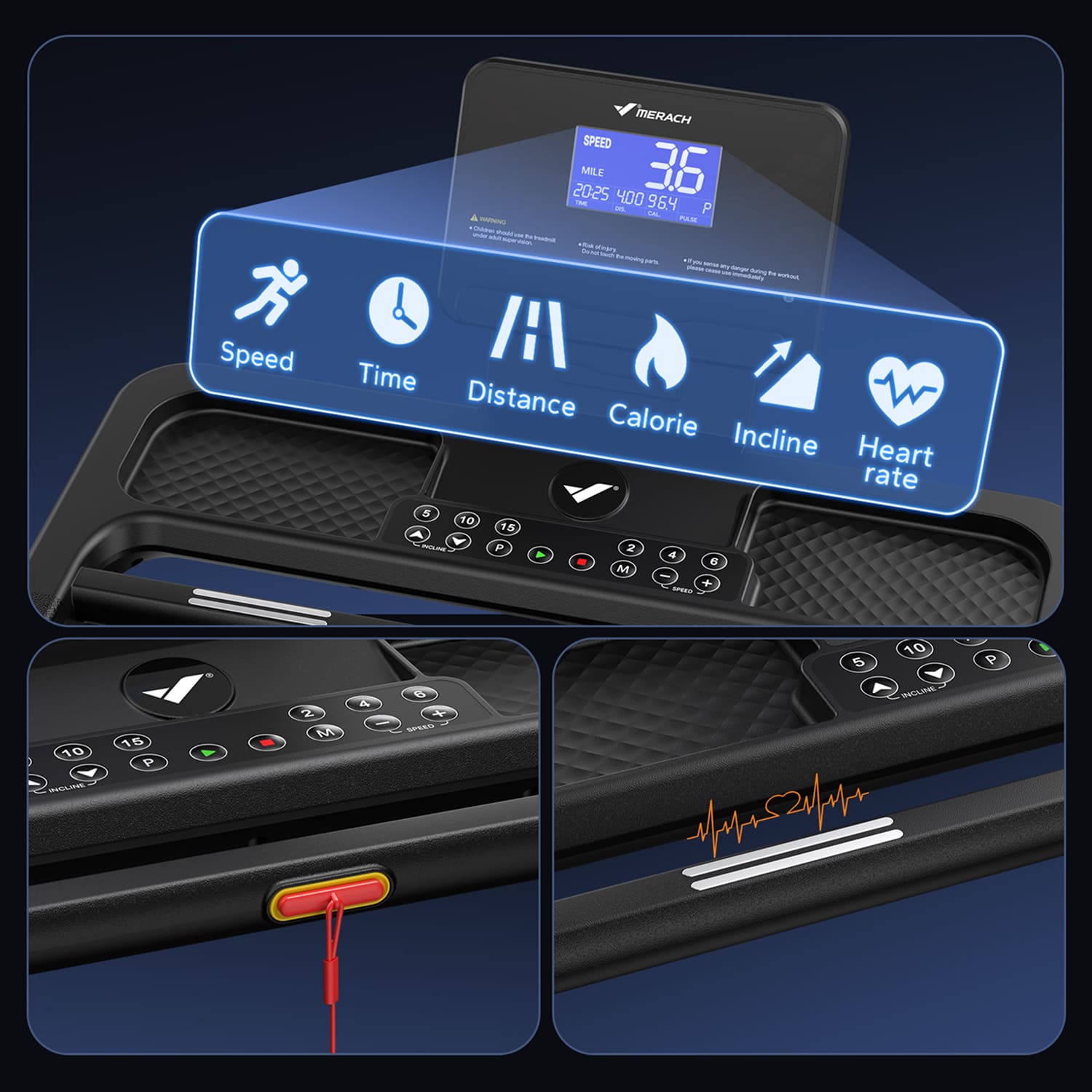 Merach T31B1 Treadmill with 18% Auto Incline