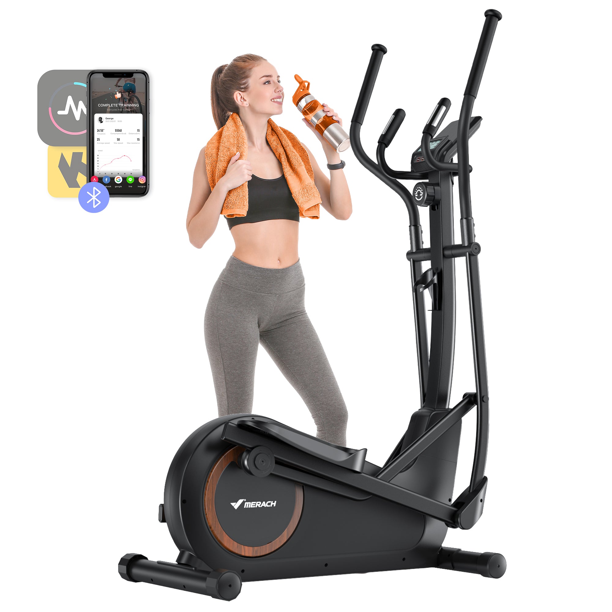 MERACH E33B4 Elliptical with 16 Resistance Levels