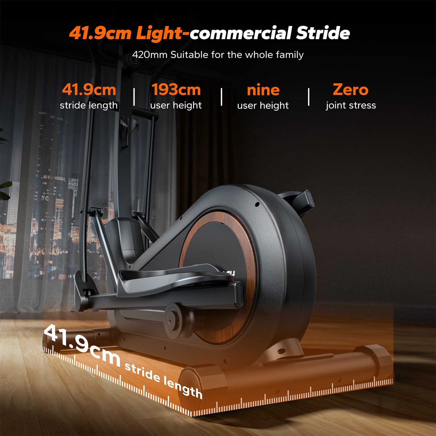 MERACH E33B4 Elliptical with 16 Resistance Levels