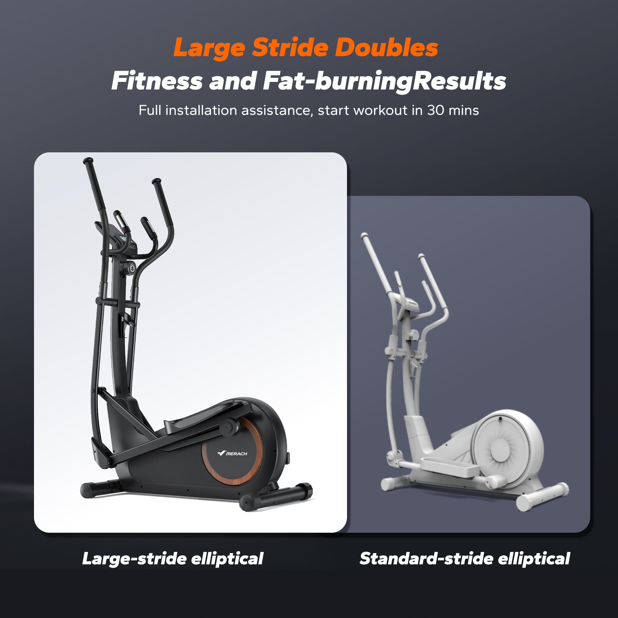 MERACH E33B4 Elliptical with 16 Resistance Levels