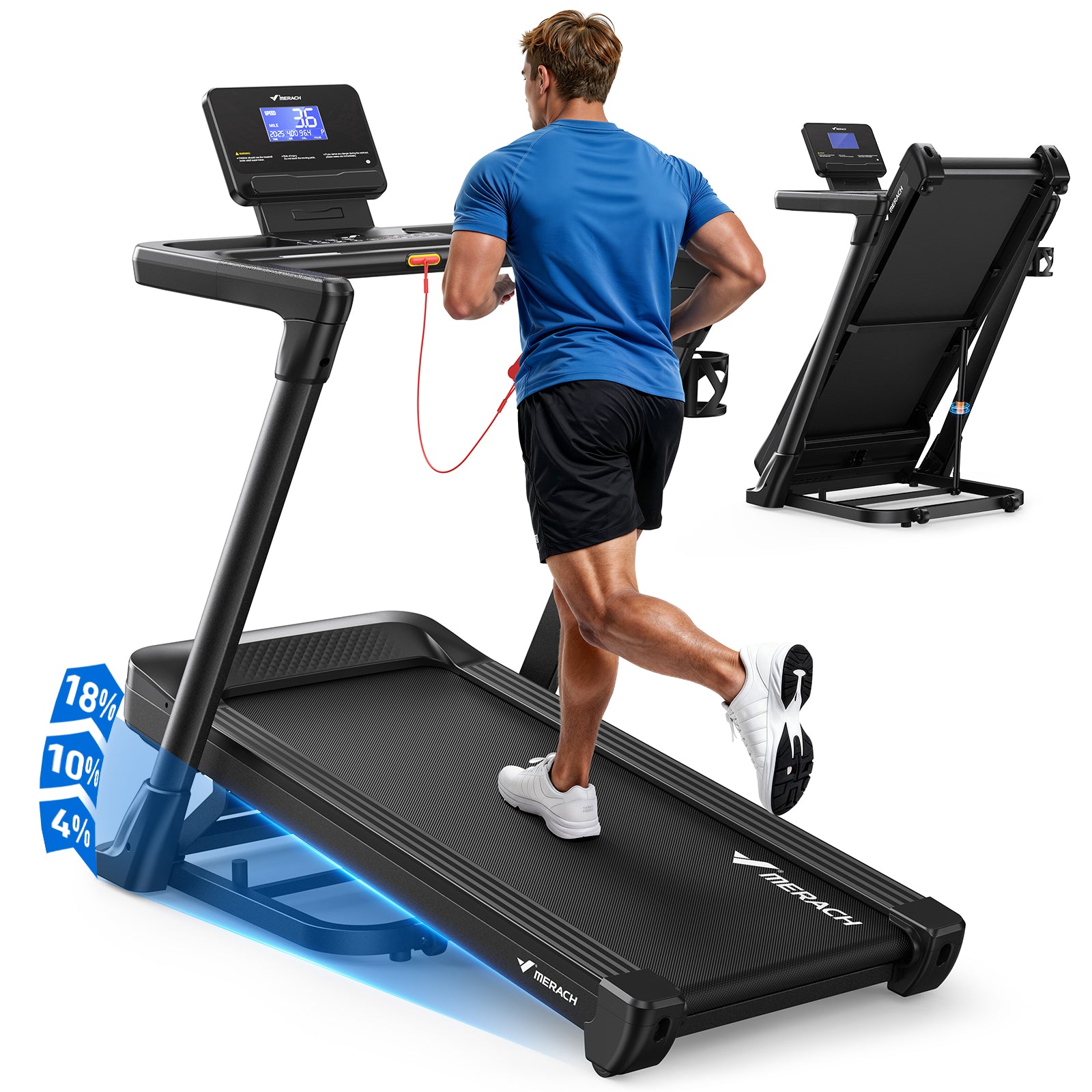 Merach T31B1 Treadmill with 18% Auto Incline