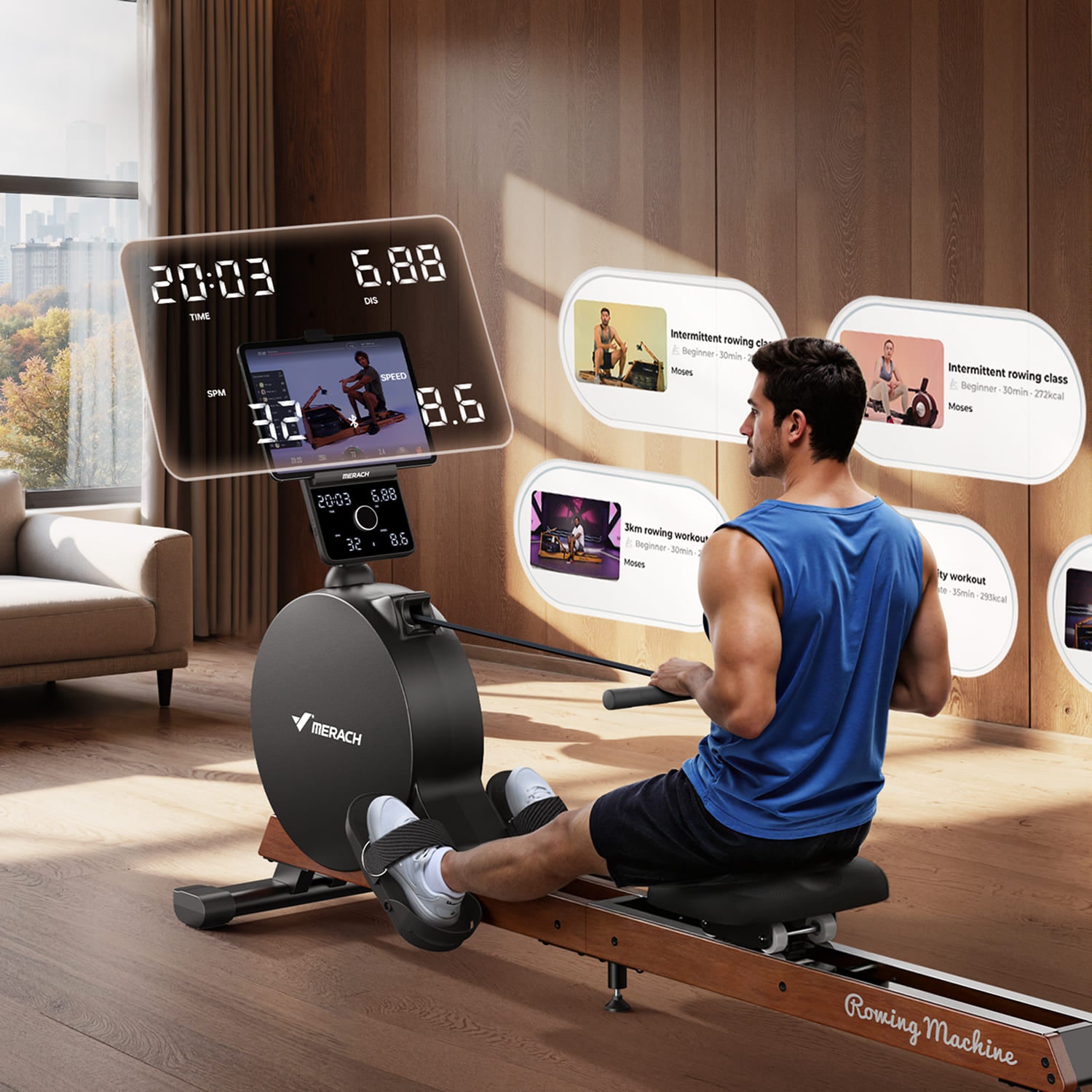 Merach Q3 Self-powered Magnetic Rowing Machine