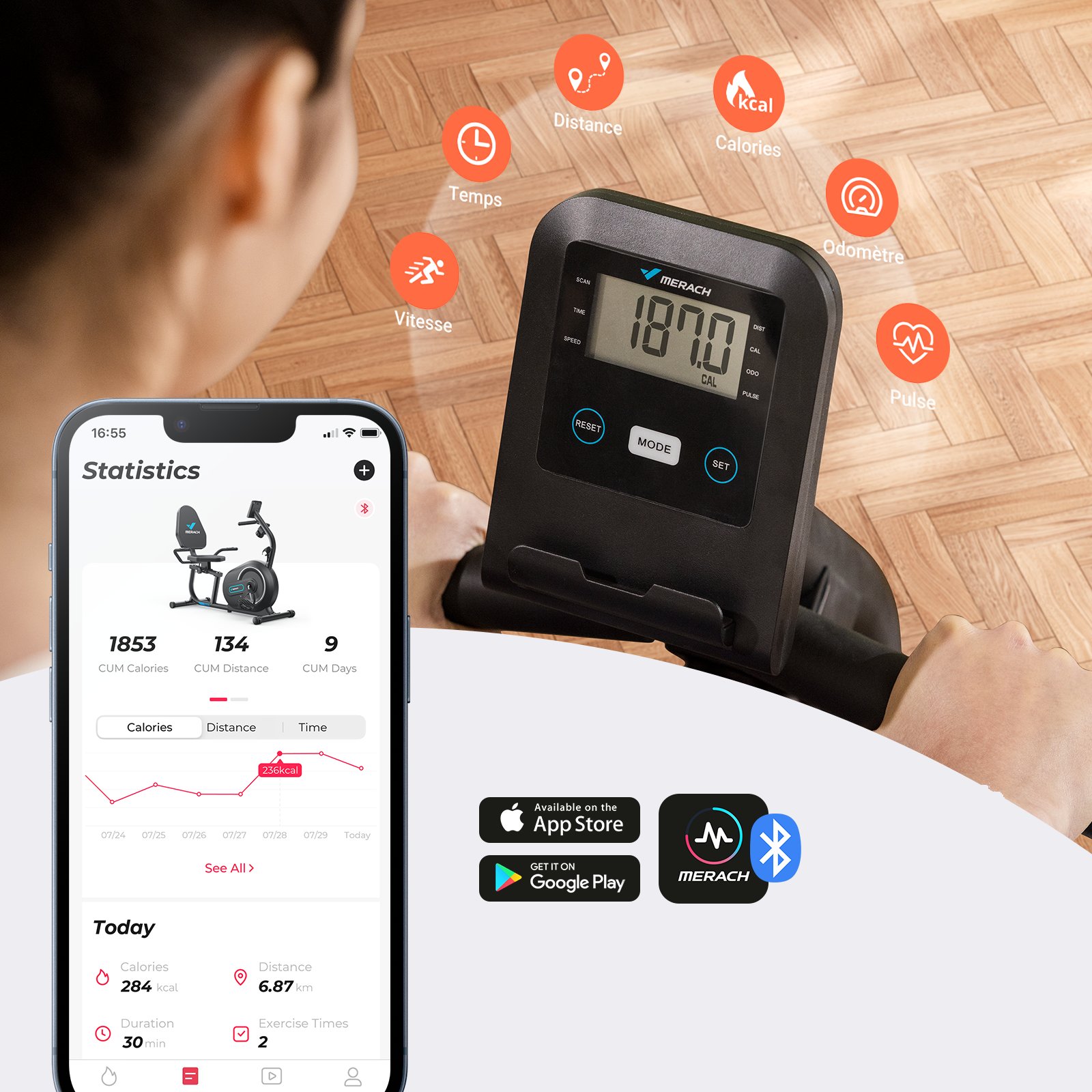 MERACH S08B1 Liege-Heimtrainer