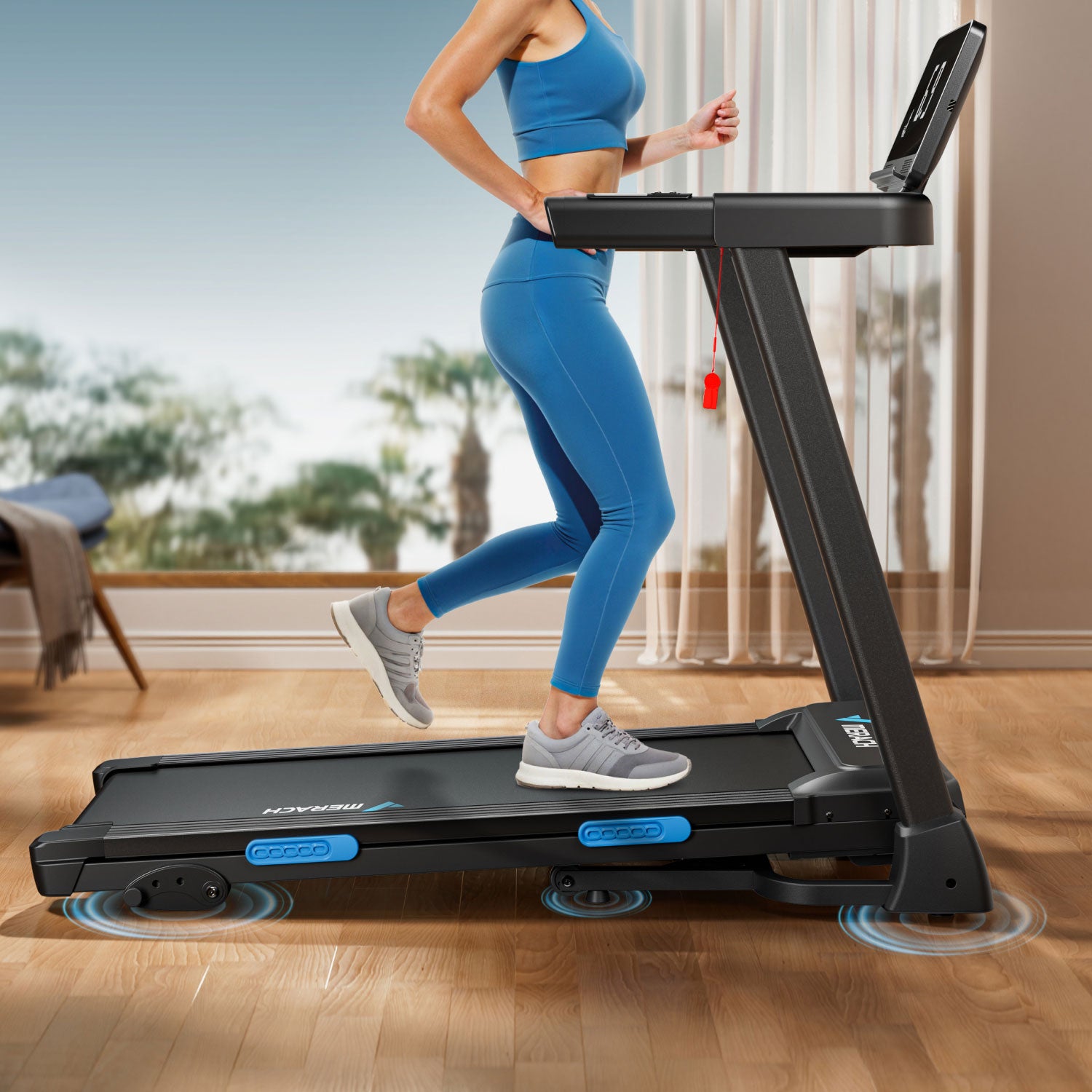 MERACH T12B2 Foldable Treadmill with 15% Auto Incline