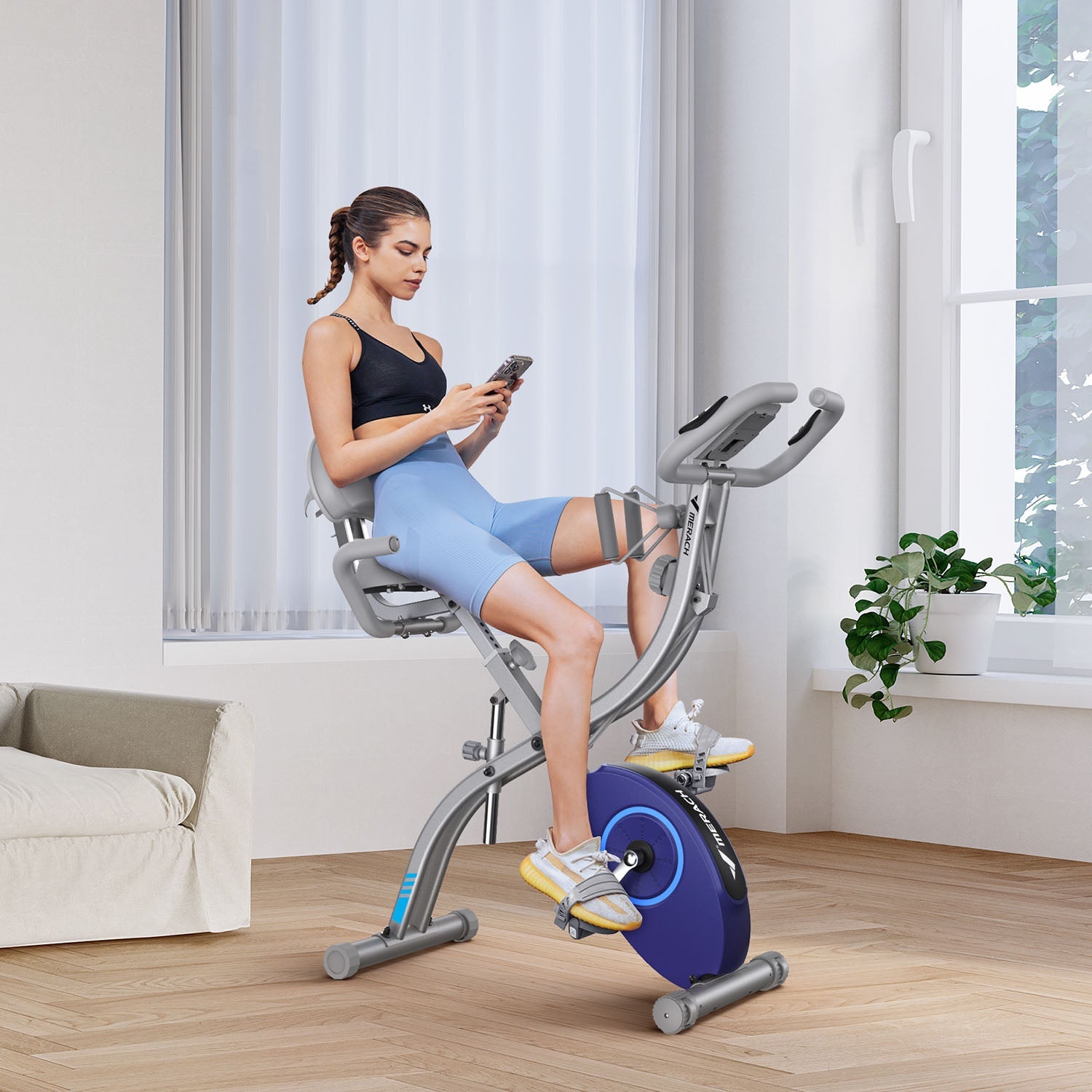 MERACH S15-Gray 4-in-1 Exercise Bike