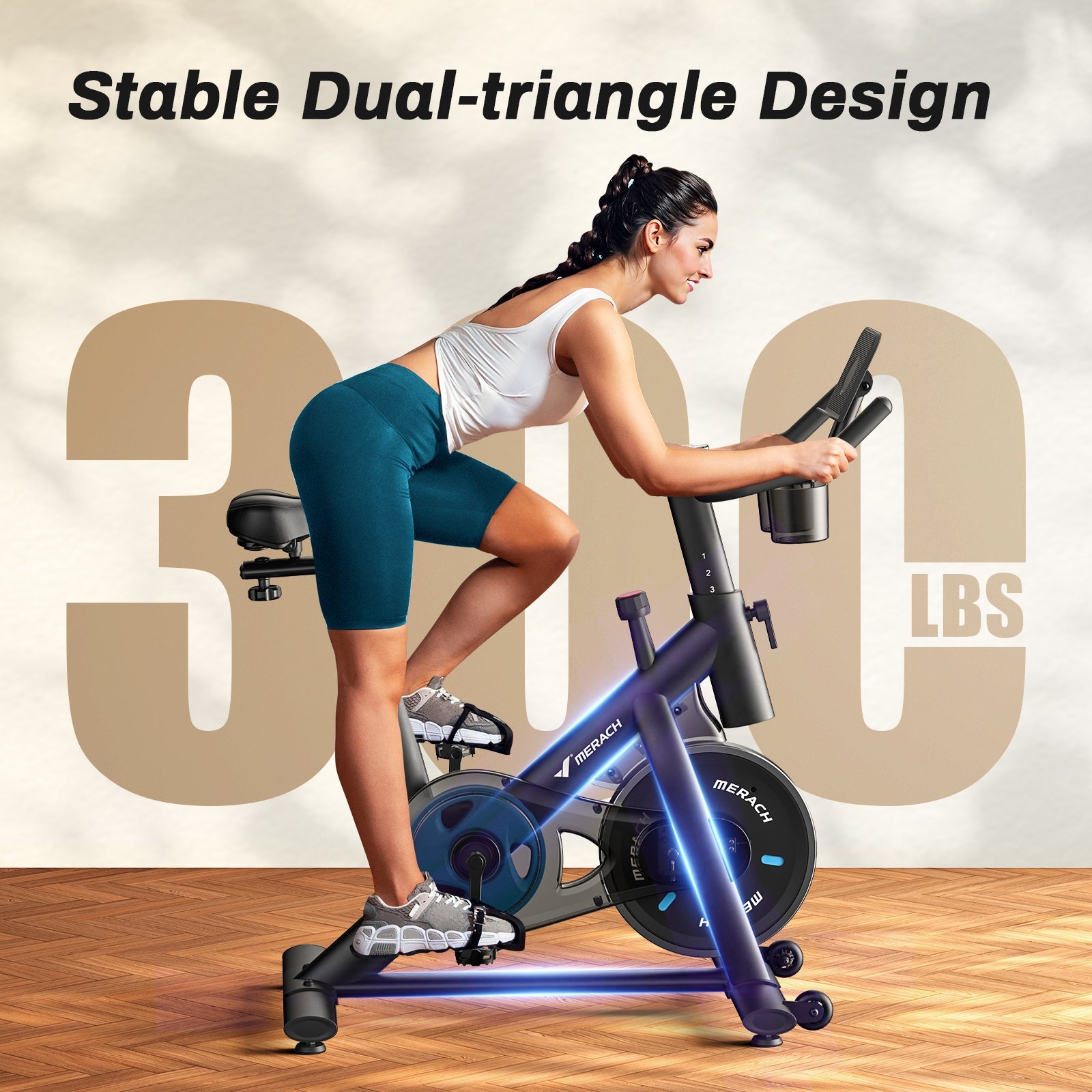 MERACH S26B1 Friction Exercise Bike with 4-way Seat