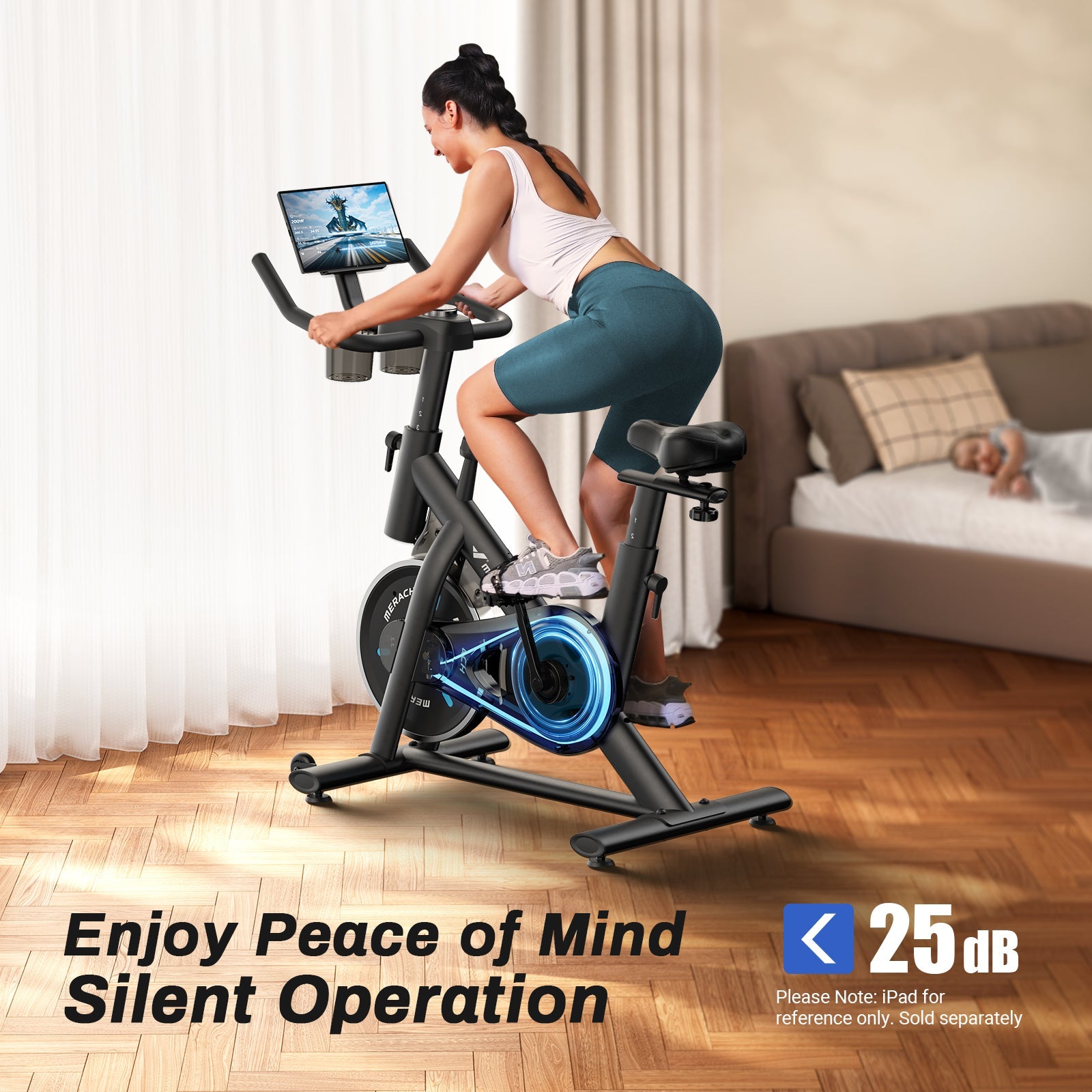 MERACH S26B1 Friction Exercise Bike with 4-way Seat