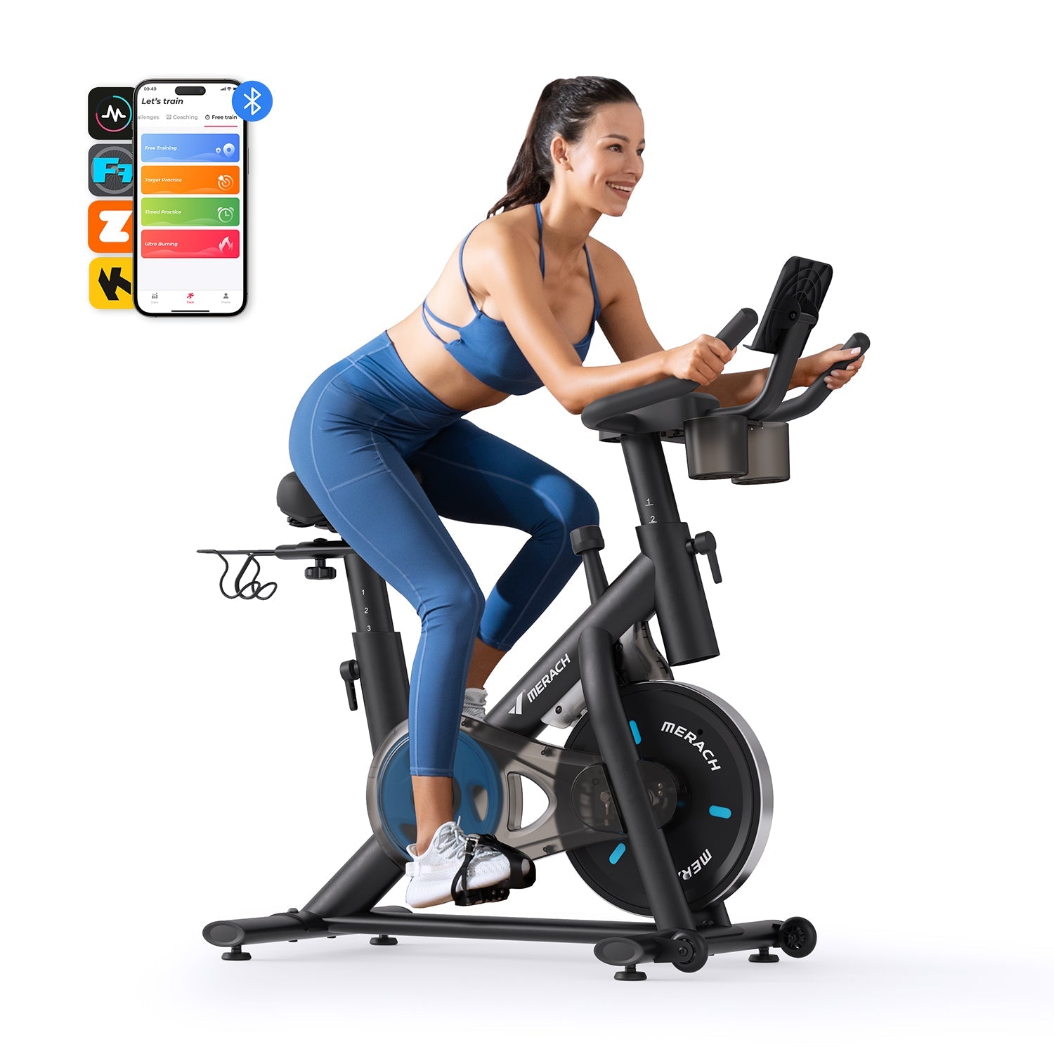 MERACH S26B2 Magnetic Resistance Exercise Bike with Dumbbell Rack