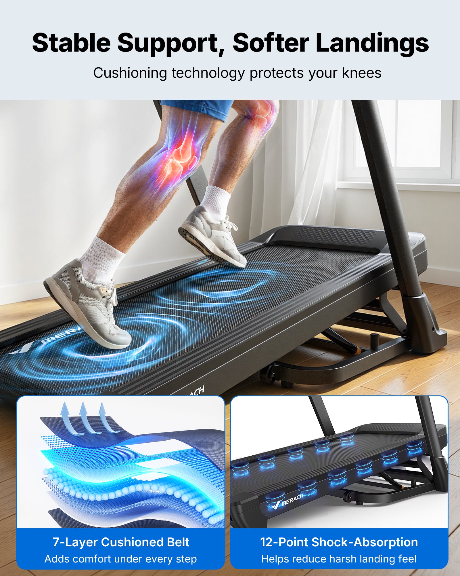 Merach T31B3 Treadmill with 18% Auto Incline